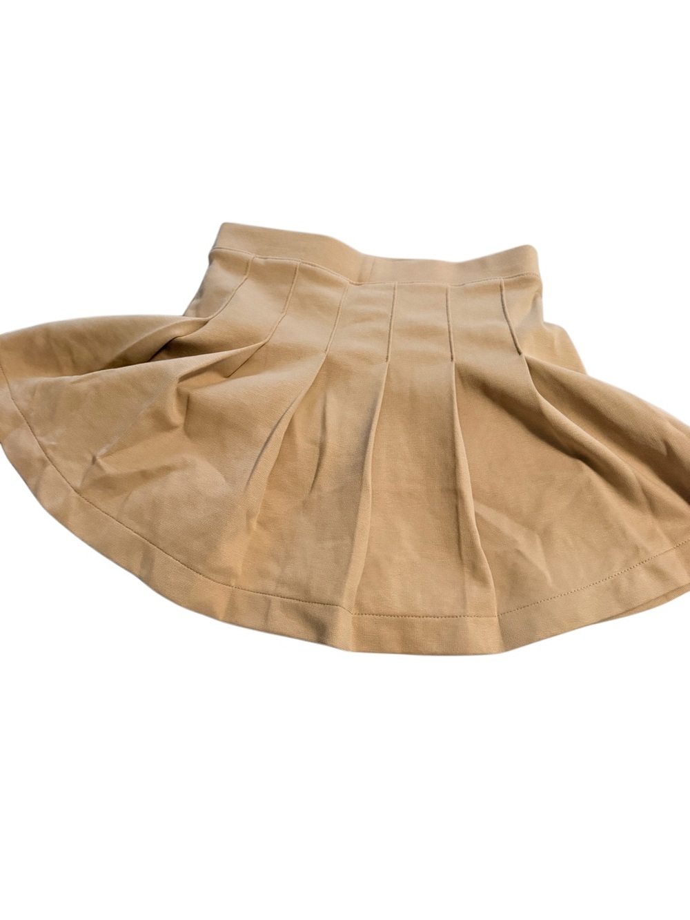 Beige Pleated A-Line Skirt - girls